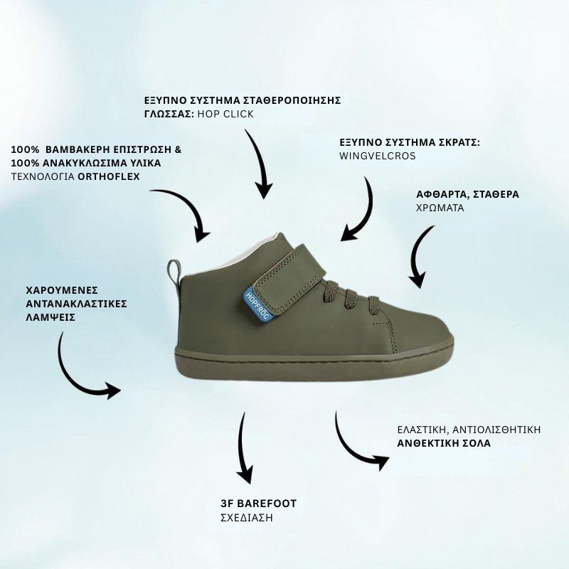 Παιδικά Παπούτσια Hightop - Χακί (Μεγέθη 24-32) - Image 2