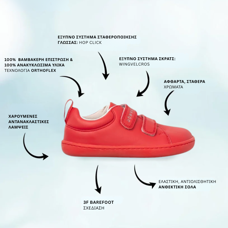 Παιδικά Παπούτσια Junior - Κόκκινα (Μεγέθη 24-32) - Image 2