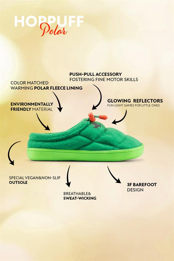 Παιδικά Παπούτσια Hoppuff Polar - Πράσινα (Μεγέθη 24-32)